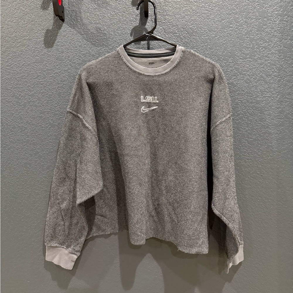 Nike Gray LSU Tigers Yoga Pullover Sweatshirt